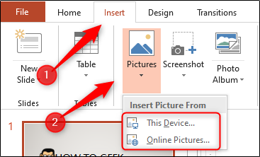 Insert images in PowerPoint