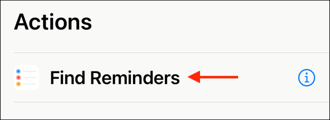 Select Find Reminders Action