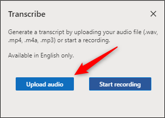 Upload audio button