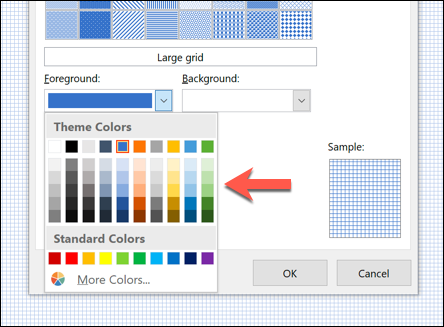Click &quot;Foreground,&quot; and then select a color.