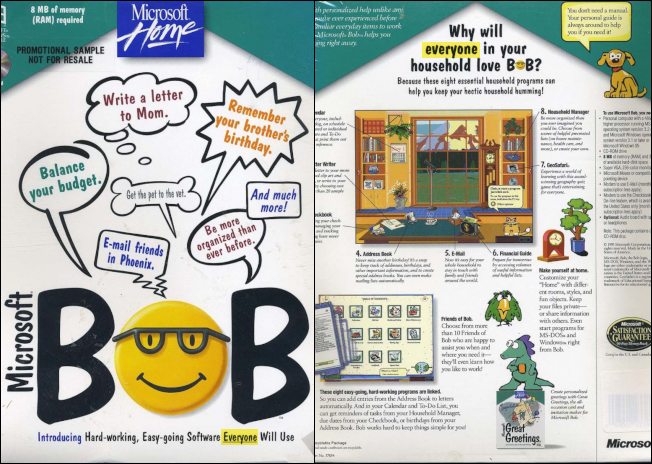 Marketing brochure for Microsoft Bob.
