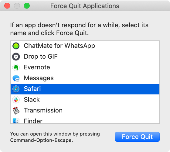 Force Quit macOS Apps with the Command+Option+Esc Shortcut