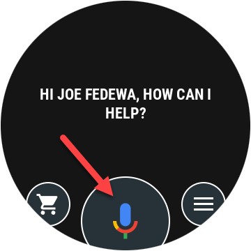 Tap to the microphone icon to speak to Google Assistant