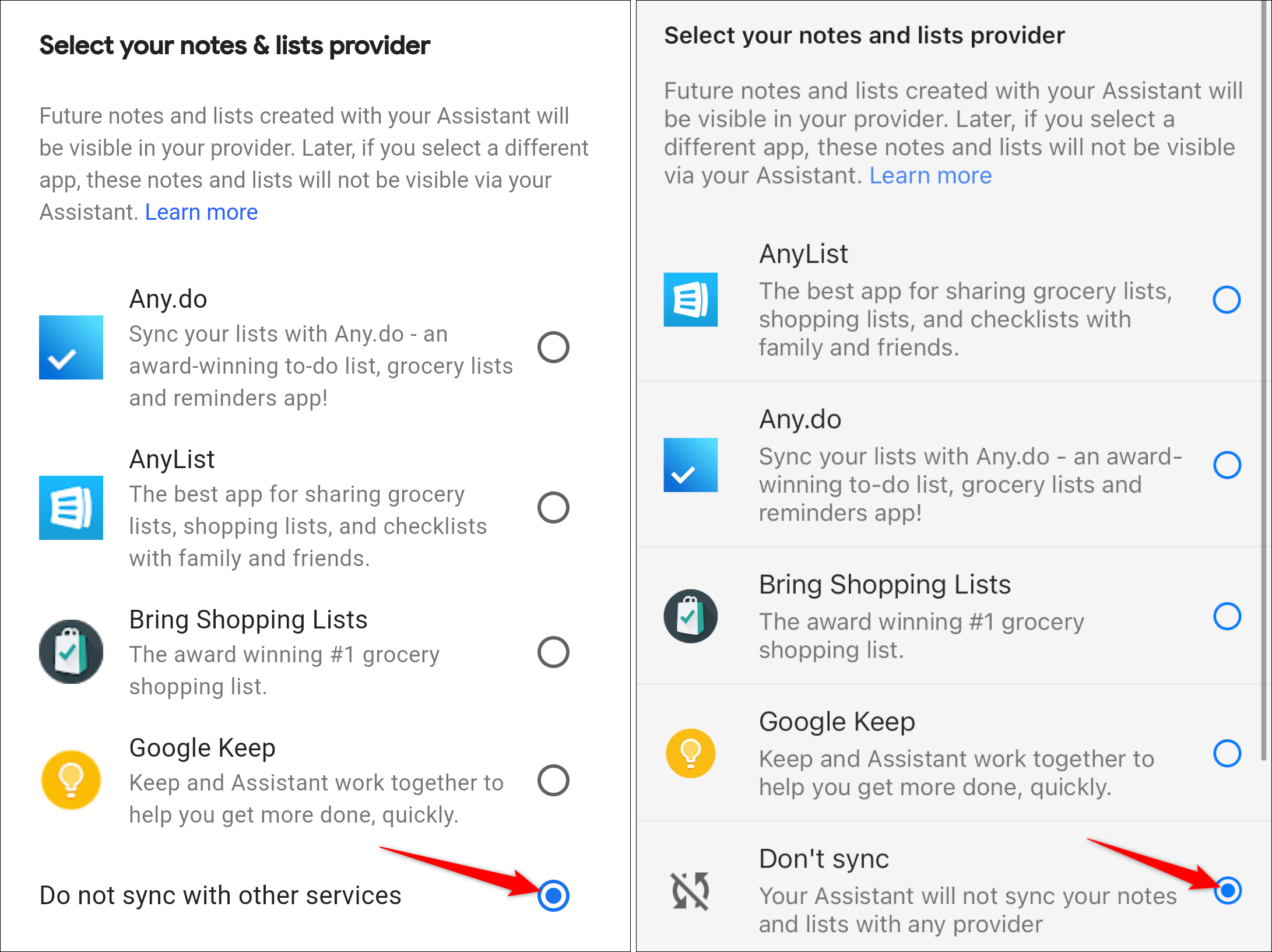 google home default notes lists android iphone