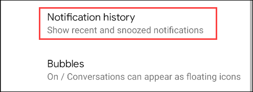select notification history