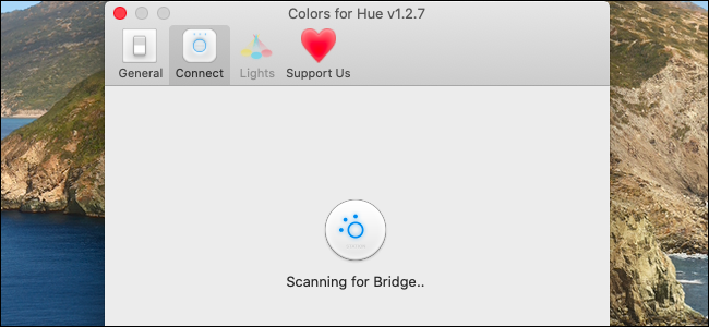 &quot;Scanning for Bridge&quot; in Colors for Hue.