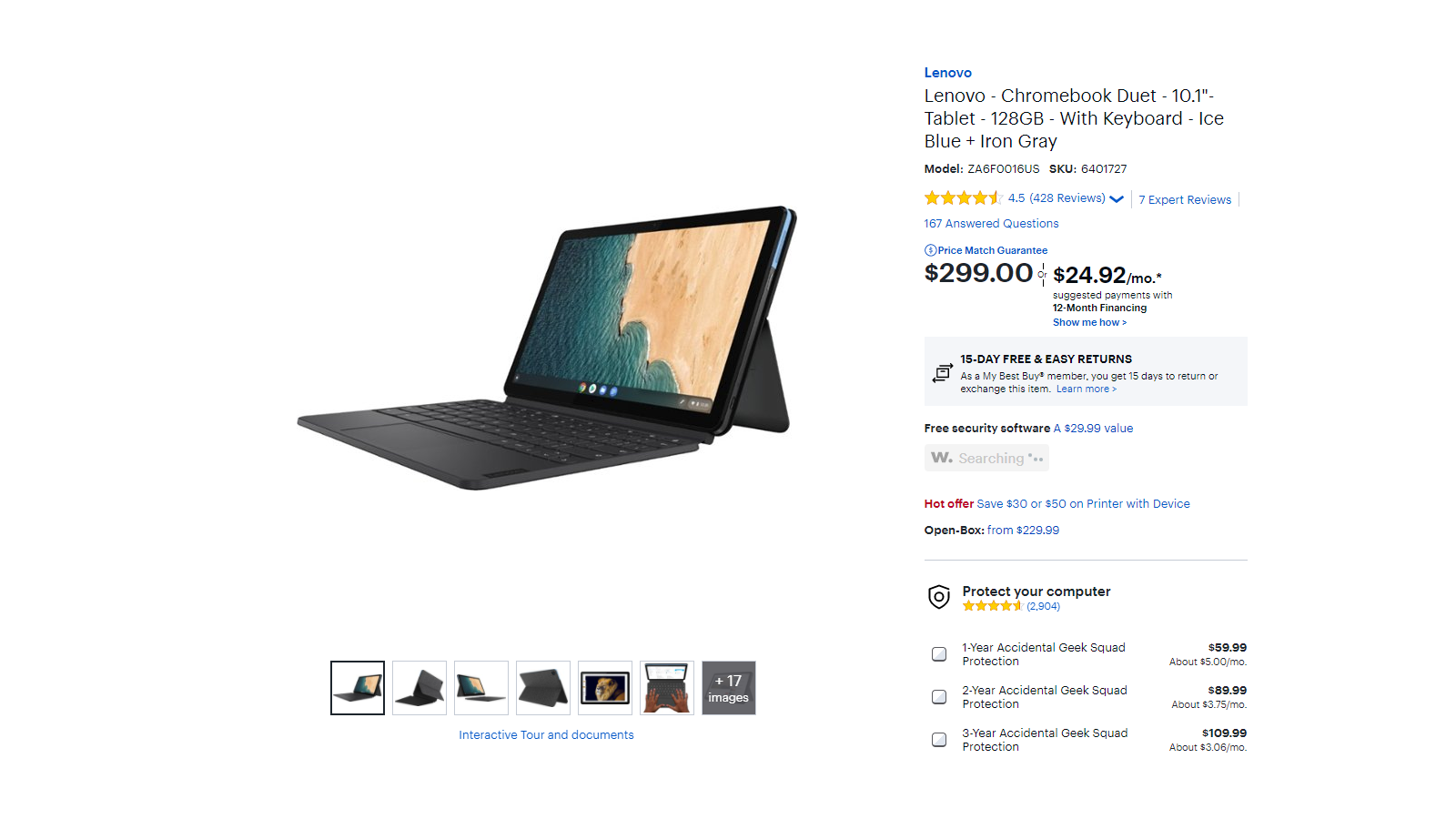 A screenshot of the Lenovo IdeaPad Duet from Best Buy