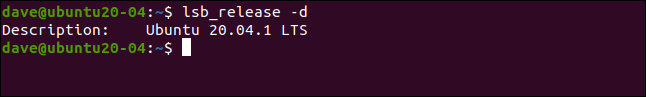 lsb_release -d in a terminal window