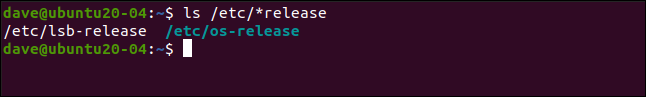ls /etc/*release in a terminal window