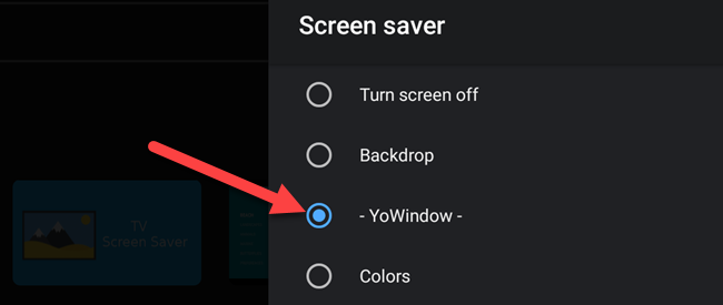 select the screen saver