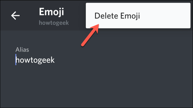 Tap Delete Emoji to delete the custom Discord emoji.