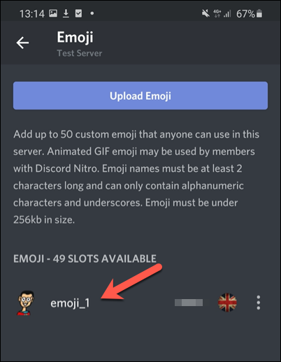 Tap your custom emoji in the &quot;Emoji&quot; menu.