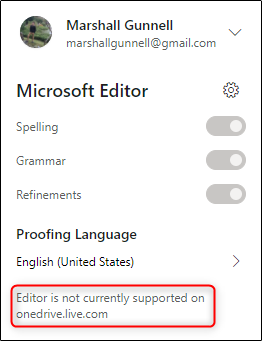 Editor is not supported message