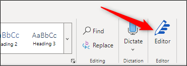 Editor option in ribbon