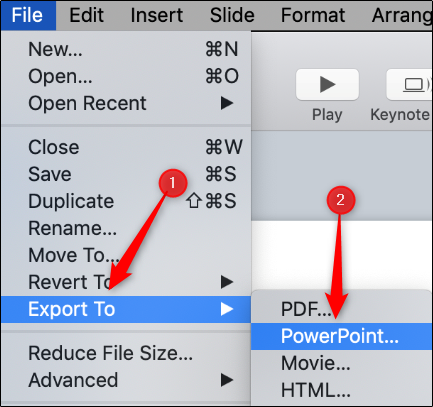 Export to PowerPoint option