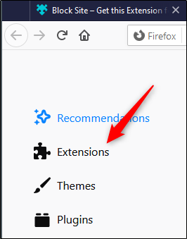 Extensions option