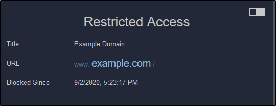 Restricted Access message