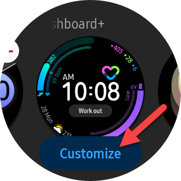 Customize galaxy watch discount face