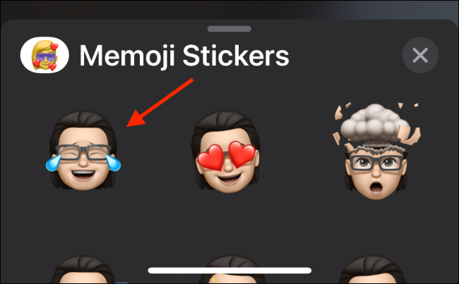 Select Memoji Sticker