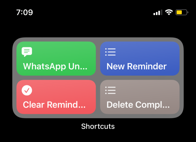 Shortcuts Widget Showing A Folder