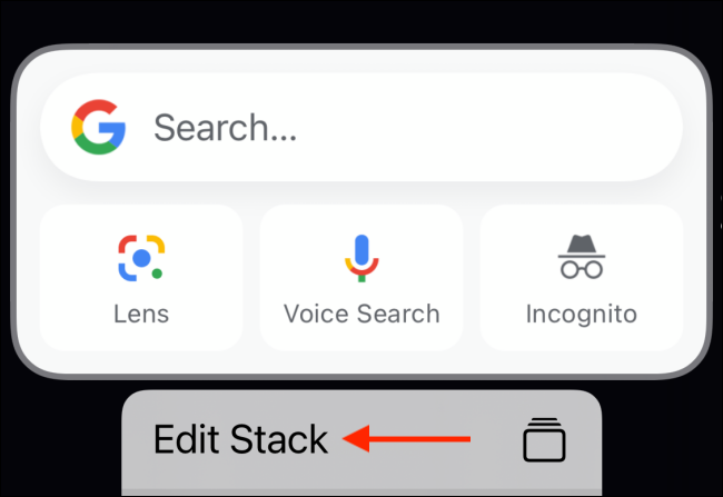 Tap Edit Stack from widget options
