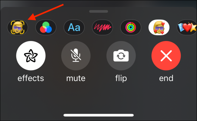 Tap Memoji Button from Effects