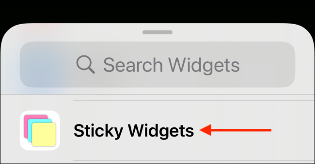 Tap Sticky Widgets From Widgets List