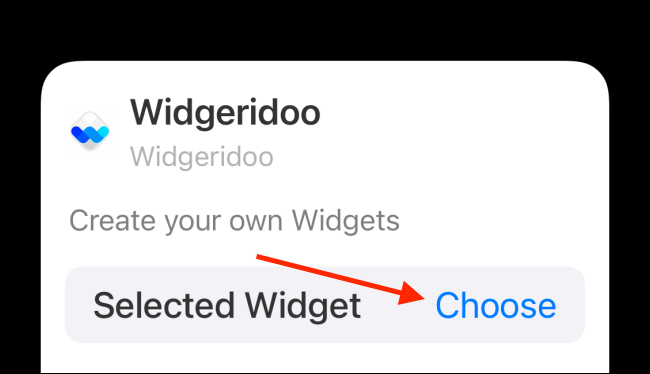 Tap The Choose Button From Widget Options