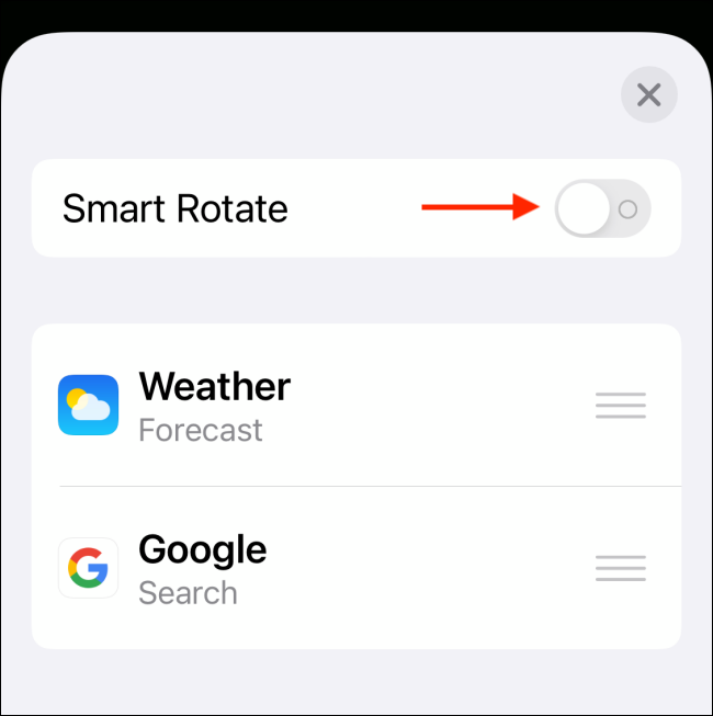 Tap on Smart Rotate toggle