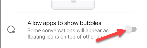 don't allow apps to show bubbles
