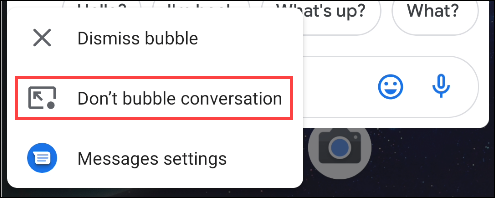 select don't bubble conversation