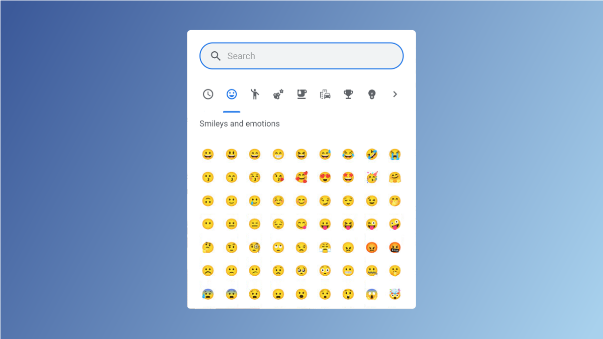 Chrome OS Emoji picker.