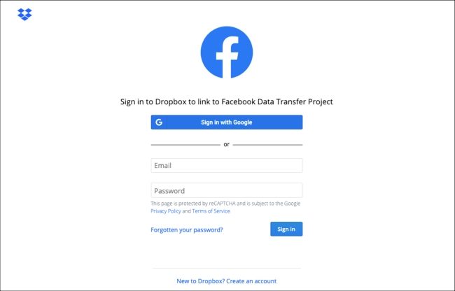 Link cloud storage account with Facebook