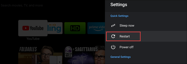 android tv restart from quick settings