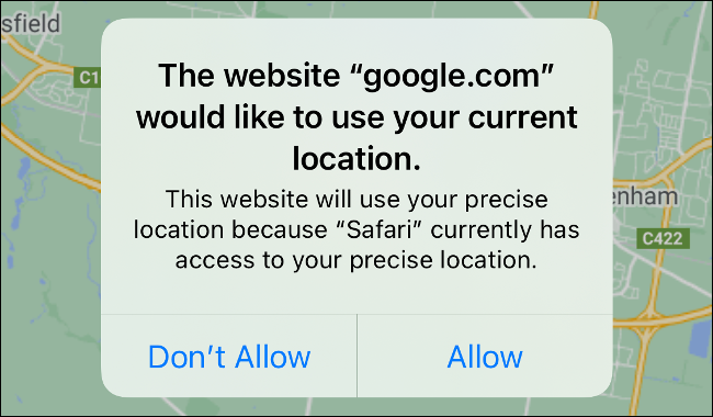 Safari Location Prompt in iOS 14