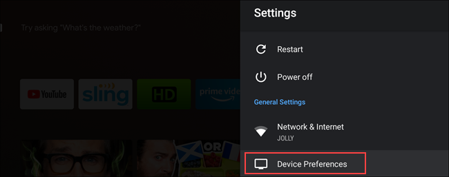select device preferences