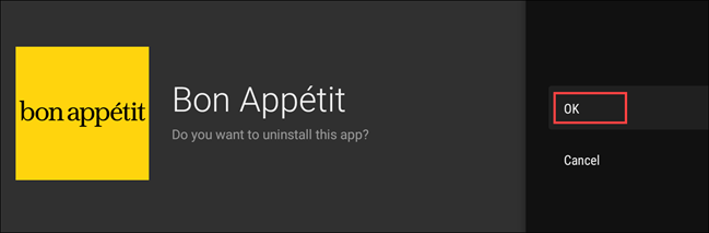 android tv uninstall app