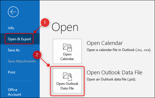 Outlook's &quot;Open Outlook Data File&quot; option.