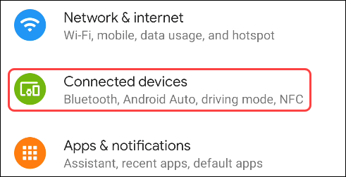 select connected devices