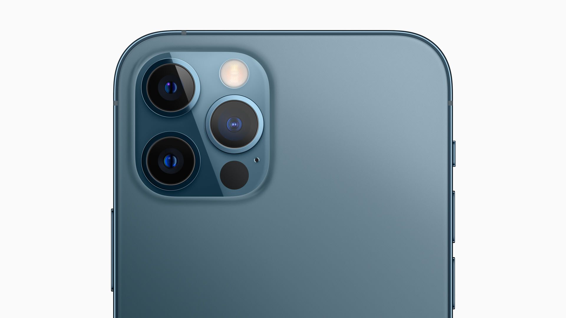 A Closeup of the iPhone 12 Pro camera system.