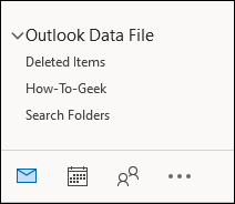 The .pst file displayed in Outlook.
