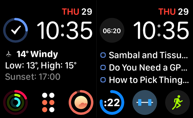 my two most used watch faces