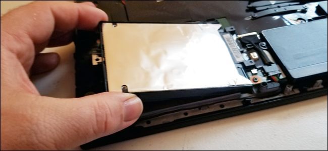 Removing a hard drive from a laptop