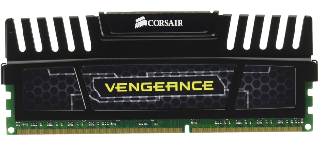 A Corsair Vengeance DDR3 RAM stick.