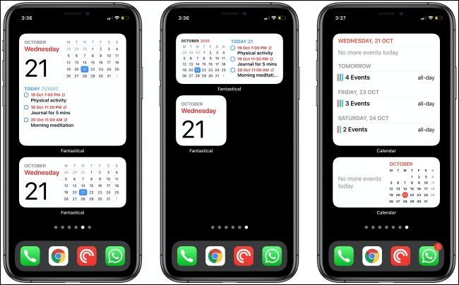 Fantastical and Calendar Widgets for iPhone