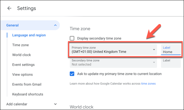 How to Set Different Time Zones in Google Calendar