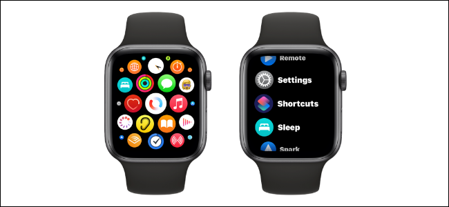 Grid View and List View for Apps on Apple Watch