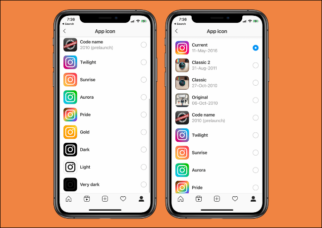 Instagram App Icon Options