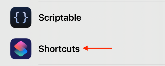 Select Shortcuts App