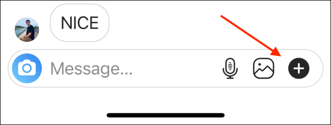 Tap Plus icon next to text box